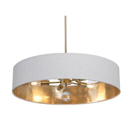 Afx Celine Pendant, 30'', Satin Brass Finish, White/Gold Shade CLNP30MBSB-WHGD